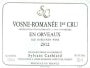 Sylvain Cathiard Vosne-Romanee En Orveaux Premier Cru 2012 Front Label