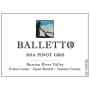 Balletto Winery Pinot Gris 2014 Front Label