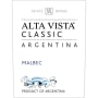 Alta Vista Classic Malbec 2015 Front Label