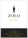 Tapiz Zolo Reserva Malbec 2012 Front Label