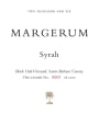 Margerum Black Oak Vineyard Syrah 2006 Front Label