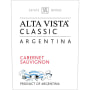 Alta Vista Classic Cabernet Sauvignon 2014 Front Label