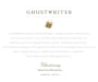 Ghostwriter Chardonnay 2009 Front Label