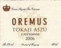Oremus Tokaji Aszu 3 Puttonyos 2006 Front Label