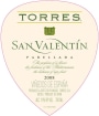 Torres San Valentin Parellada 2008 Front Label