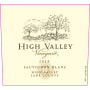 High Valley Sauvignon Blanc 2015 Front Label