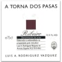 Luis A. Rodriguez Vazquez A Torna Dos Pasas 2013 Front Label