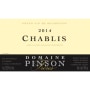 Domaine Pinson Freres Chablis 2014 Front Label