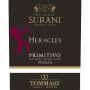Masseria Surani Heracles Primitivo 2014 Front Label