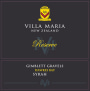 Villa Maria Reserve Syrah 2012 Front Label