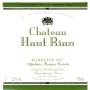 Chateau Haut Rian Blanc 2015 Front Label