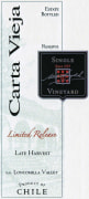 Carta Vieja Single Vineyard Late Harvest Limited Release 2011 Front Label