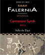 Falernia Carmenere Syrah Reserva 2013 Front Label