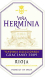 Vina Herminia Vendimia Seleccionada Graciano 2009 Front Label