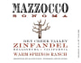 Mazzocco Warm Springs Ranch Zinfandel 2012 Front Label