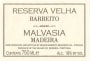Barbeito Madeira Reserva Malvasia 1948 Front Label