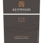 Kenwood Six Ridges Cabernet Sauvignon 2013 Front Label