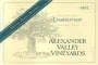 Alexander Valley Vineyards Reserve Chardonnay 1997 Front Label