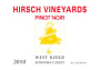 Hirsch West Ridge Pinot Noir 2010  Front Label