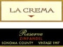 La Crema Reserve Zinfandel 1997 Front Label
