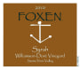 Foxen Williamson Dore Vineyard Syrah 2010  Front Label