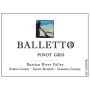 Balletto Winery Pinot Gris 2015 Front Label