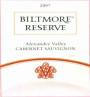 Biltmore Estate Reserve Cabernet Sauvignon 2007 Front Label
