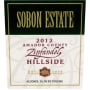 Sobon Estate Hillside Zinfandel 2012 Front Label