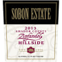 Sobon Estate Hillside Zinfandel 2013 Front Label