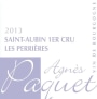 Agnes Paquet Saint-Aubin Les Perrieres Premier Cru 2013 Front Label