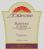 Marrone Carlot Barbera d'Alba Superiore 2012 Front Label