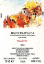 Hernder Estate Wines Barbera d'Alba Valletta 2004 Front Label