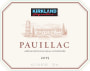 Kirkland Signature Pauillac 2015 Front Label