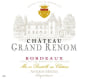 Antoine Moueix Bordeaux Chateau Grand Renom 2012 Front Label