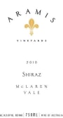 Aramis Vineyards White Label Shiraz 2010 Front Label