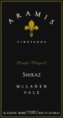 Aramis Vineyards Single Vineyard Shiraz 2013 Front Label