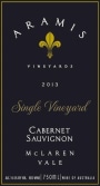 Aramis Vineyards Single Vineyard Cabernet Sauvignon 2013 Front Label