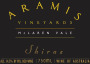 Aramis Vineyards Black Label Shiraz 2010 Front Label