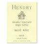 Hendry Rose 2016 Front Label