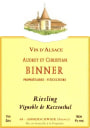 Audrey Et Christian Binner Vignoble de Katzensthal Riesling 2013 Front Label