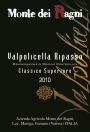 Az. Agr. Monte dei Ragni  Valpolicella Ripasso Classico Superiore 2010 Front Label