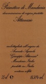 Attanasio Primitivo di Manduria 2012 Front Label