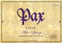 Pax Alder Springs Syrah 2010 Front Label
