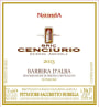 Bric Cenciurio Barbera d'Alba Superiore 2013 Front Label