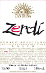 Azienda Agricola Cantrina Benaco Bresciano Rosso Zerdi 2012 Front Label