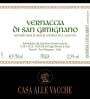 Alle Vacche Vernaccia di San Gimignano 2014 Front Label