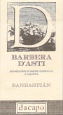 Azienda Agricola Dacapo Barbera d'Asti Sanbastian 2013 Front Label
