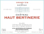 Chateau Bertinerie Blanc 2013 Front Label