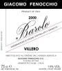 Giacomo Fenocchio Barolo Villero 2009 Front Label