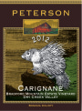 Peterson Bradford Mountain Estate Vineyard Carignane 2012 Front Label